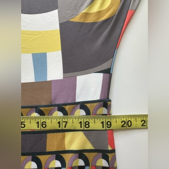 BCBGMaxAzria One Shoulder Dress in Multicolor Geometric Pattern (898) - Picture 10 of 12